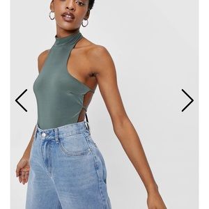 Nasty Gal Strappy Backless Halter Bodysuit
